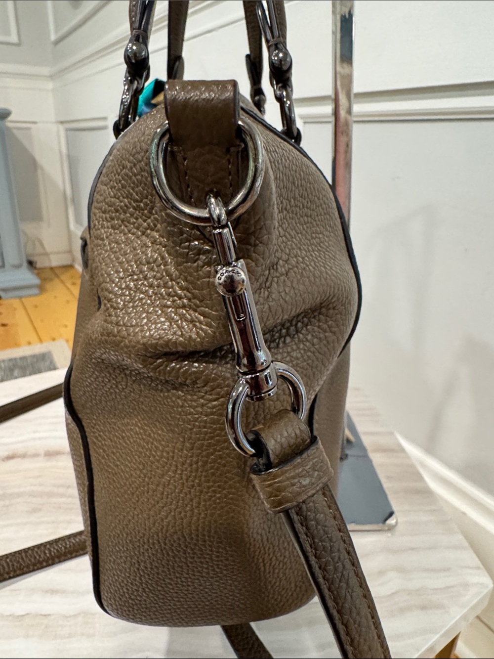 Coach Bag Prairie Brown Pebbled Leather Satchel - Picture 6 of 17